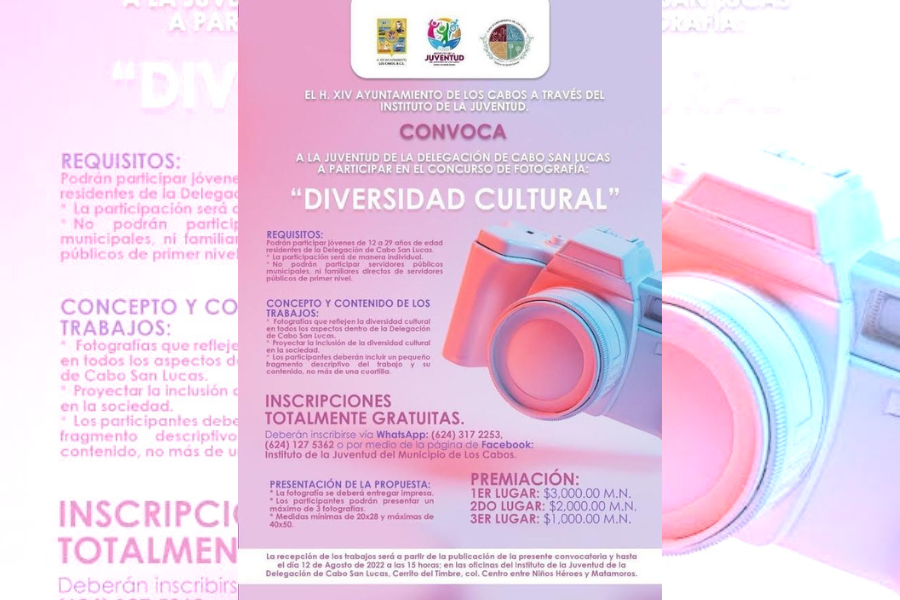 INJUVE Los Cabos te invita a ser parte del concurso de fotografía “Diversidad Cultural